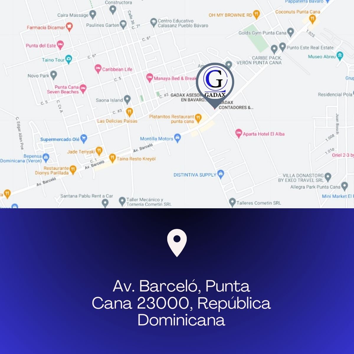 Ubicación GADAX Punta Cana